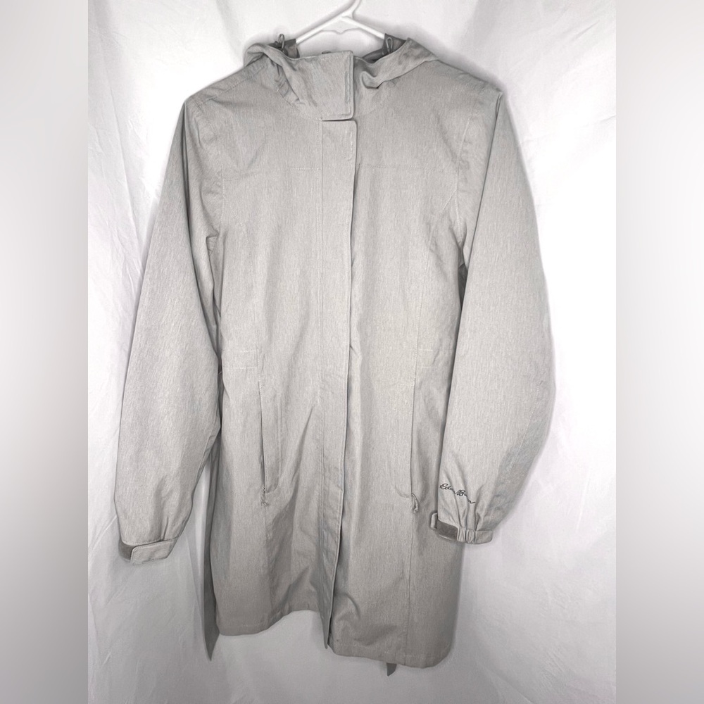 Eddie Bauer hooded Trench Coat with belt, XS